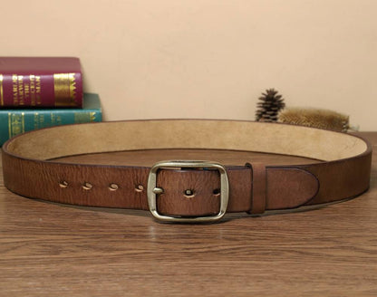 Ceinture de jean pour hommes avec boucle en laiton massif épaissie