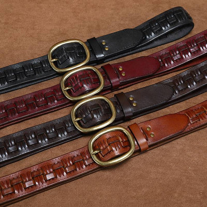 Ceinture en cuir tressée à la main pour hommes