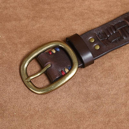 Ceinture en cuir tressée à la main pour hommes