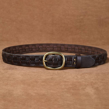 Ceinture en cuir tressée à la main pour hommes