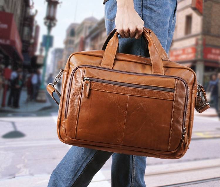 Everyday Leather Briefcase Business Men's Laptop Bag