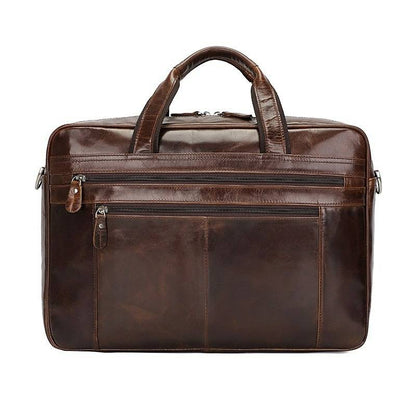 Men's 17 inch Leather Laptop Bag Business Briefcase