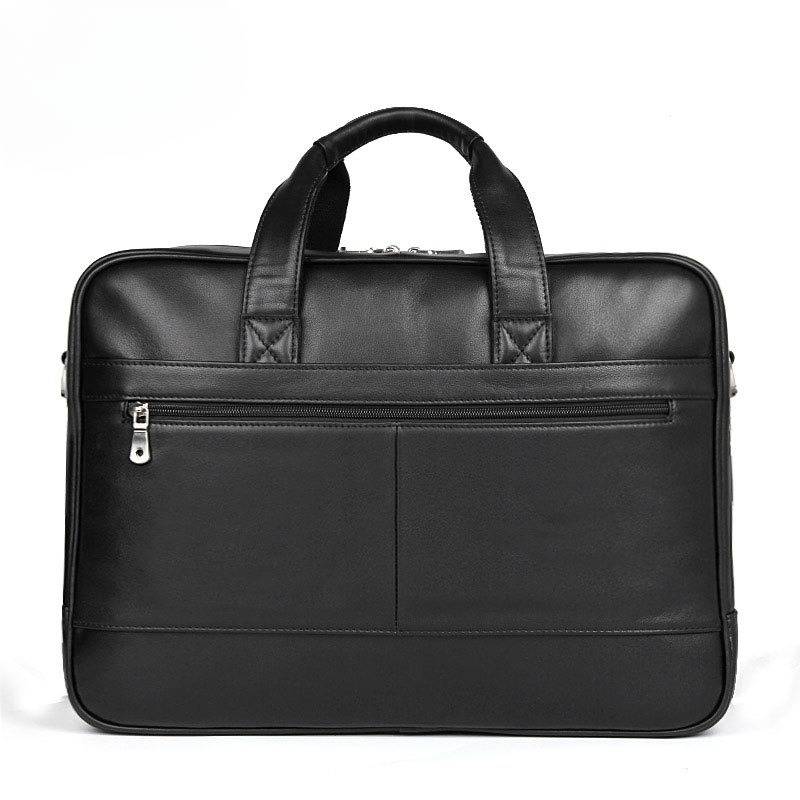 Men's 17 inch Leather Laptop Bag Business Briefcase