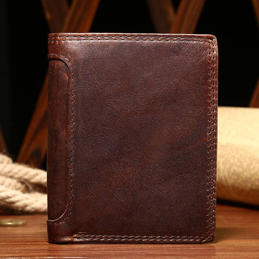 Men Multifunction Bifold Leather Wallet