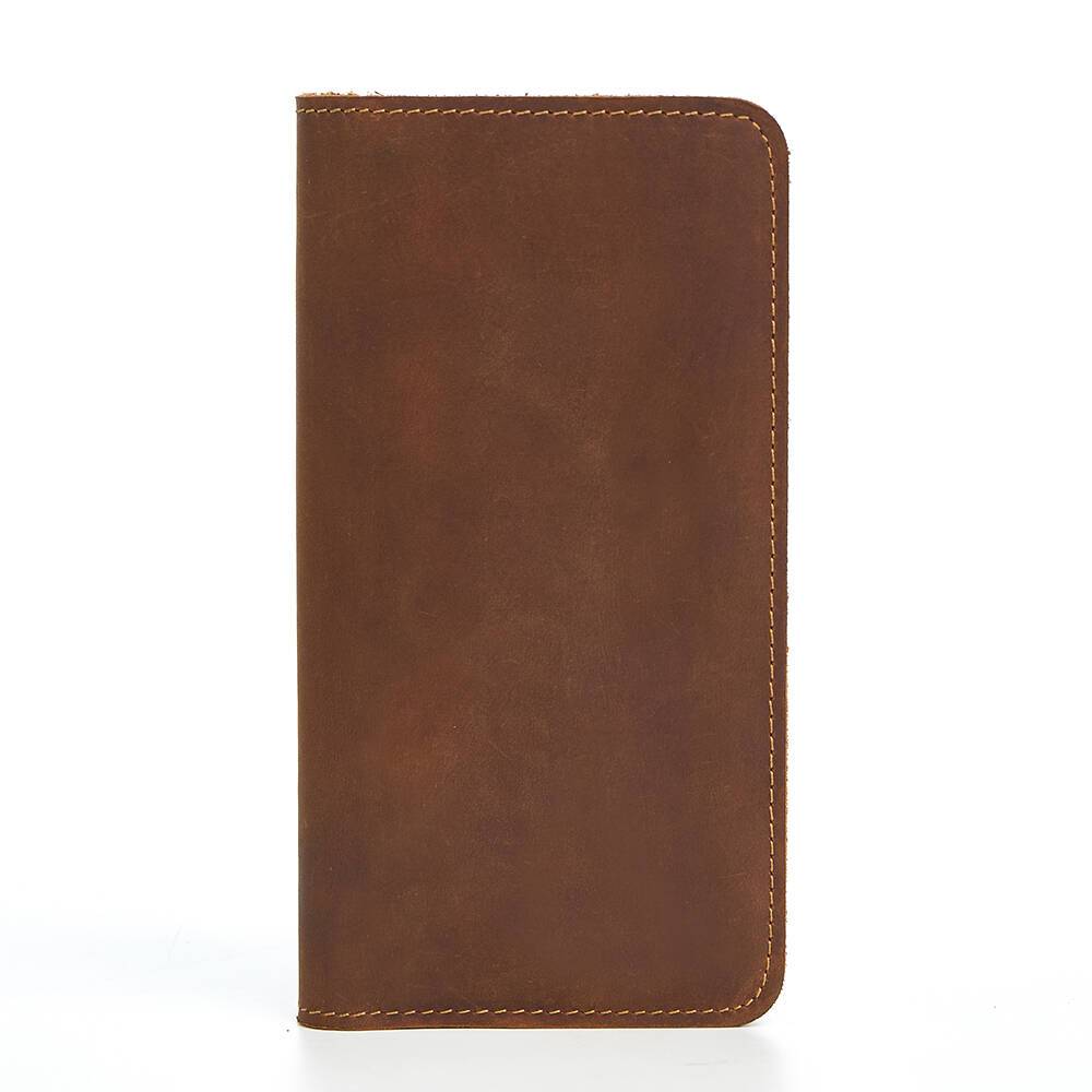 Lange Bifold-Geldbörse aus Vintage-Leder für Herren