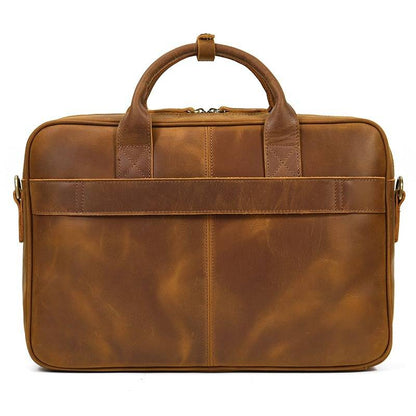 Large Capacity Men's Vintage 17 inch Leather Laptop Bag