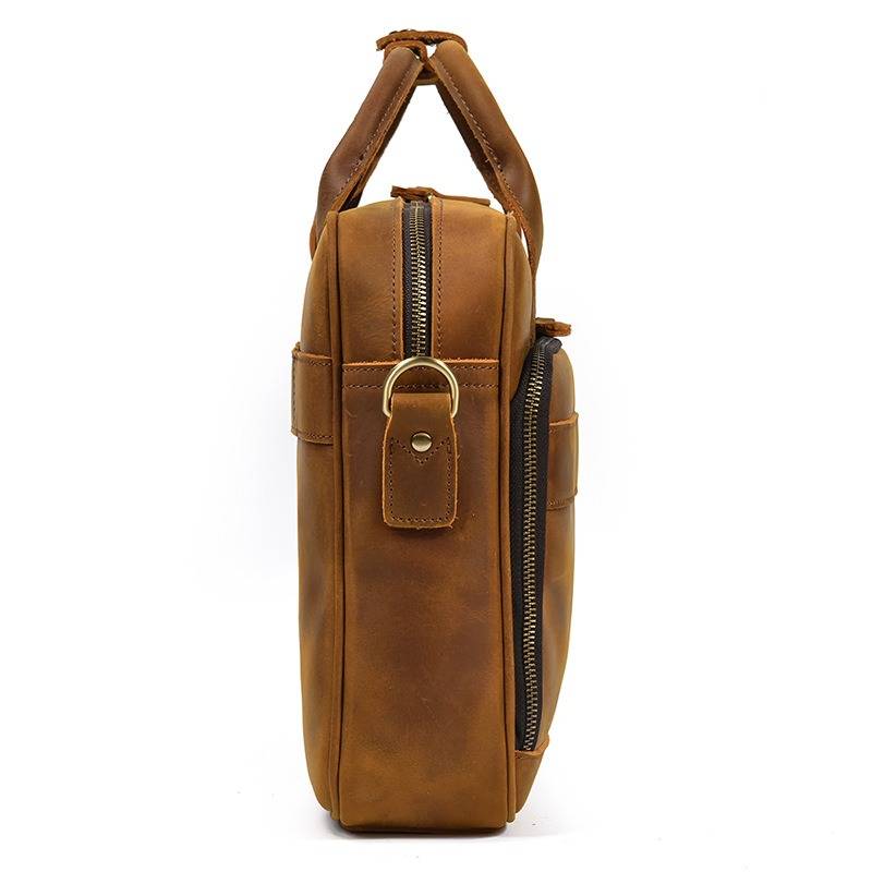 Large Capacity Men's Vintage 17 inch Leather Laptop Bag