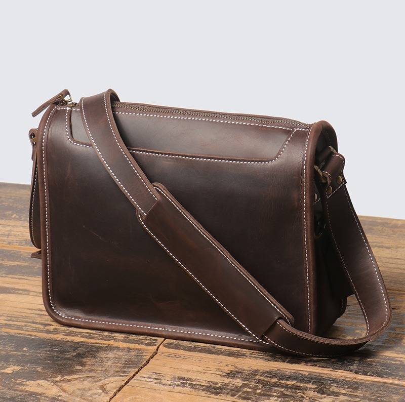 men leather messenger bag