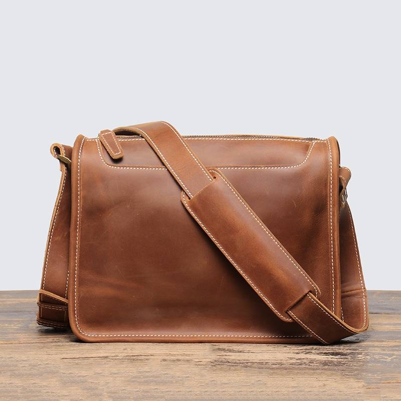 men leather messenger bag