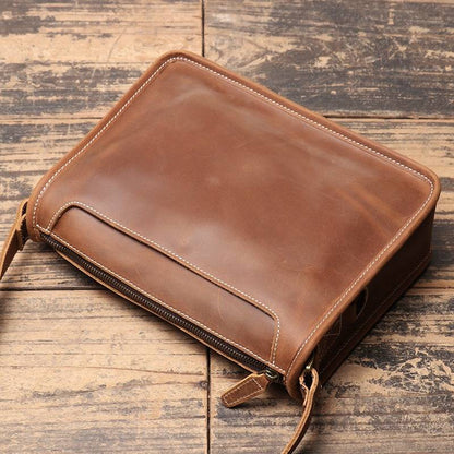 men leather messenger bag