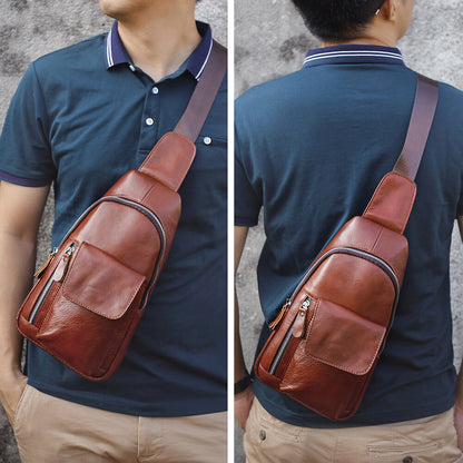 men leather sling bag 