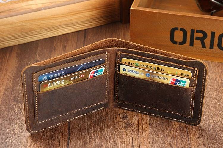 men slim leather wallet