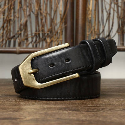 Ceinture réversible à coutures en cuir très épaisses de 5,5 mm pour hommes