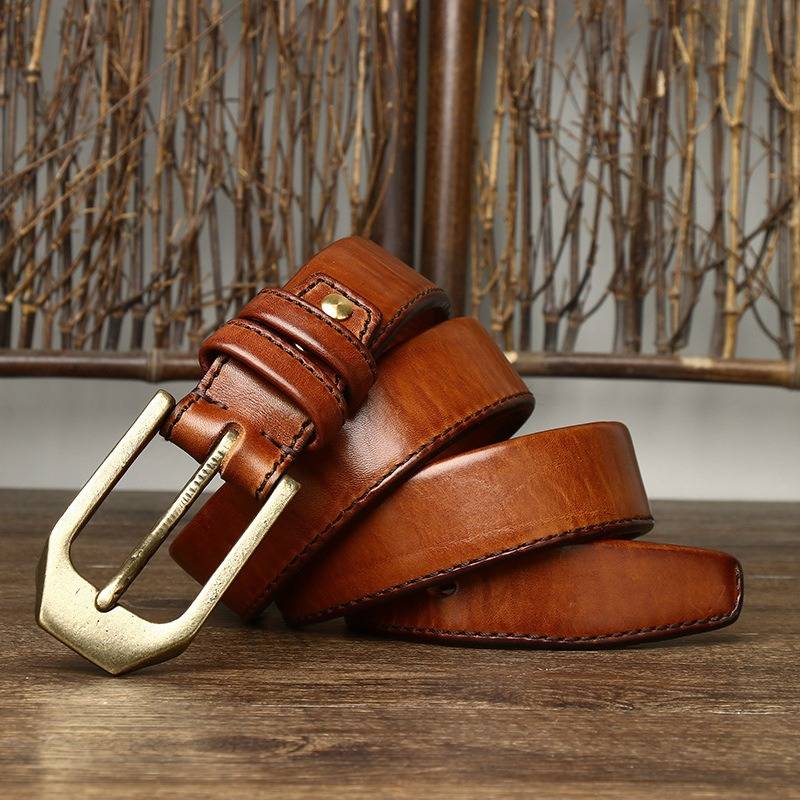 5.5mm Extra Thick Leather Stitches Reversible Belt for Men