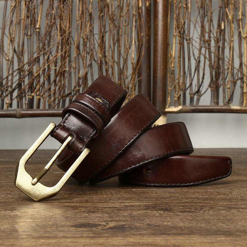 5.5mm Extra Thick Leather Stitches Reversible Belt for Men