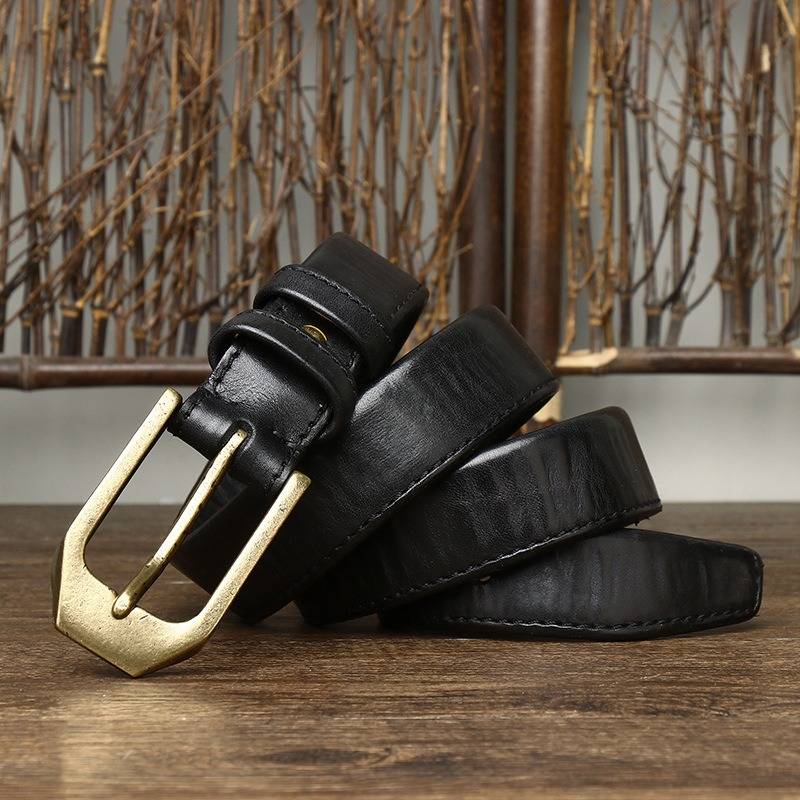 5.5mm Extra Thick Leather Stitches Reversible Belt for Men