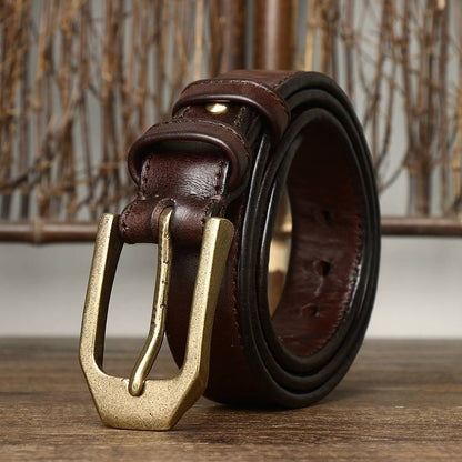 Ceinture réversible à coutures en cuir très épaisses de 5,5 mm pour hommes