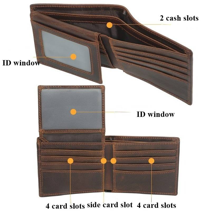 mens bifold leather wallet