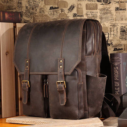 mens leather backpack 