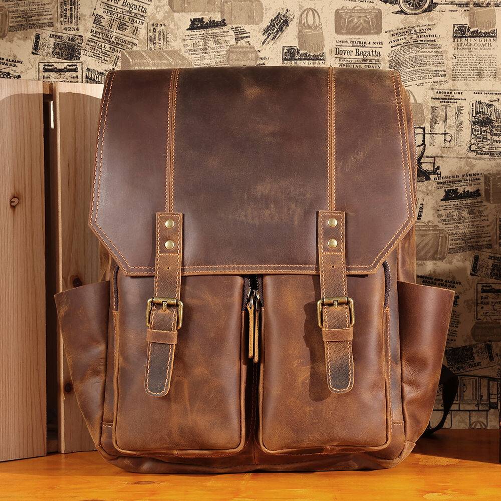 mens leather backpack 