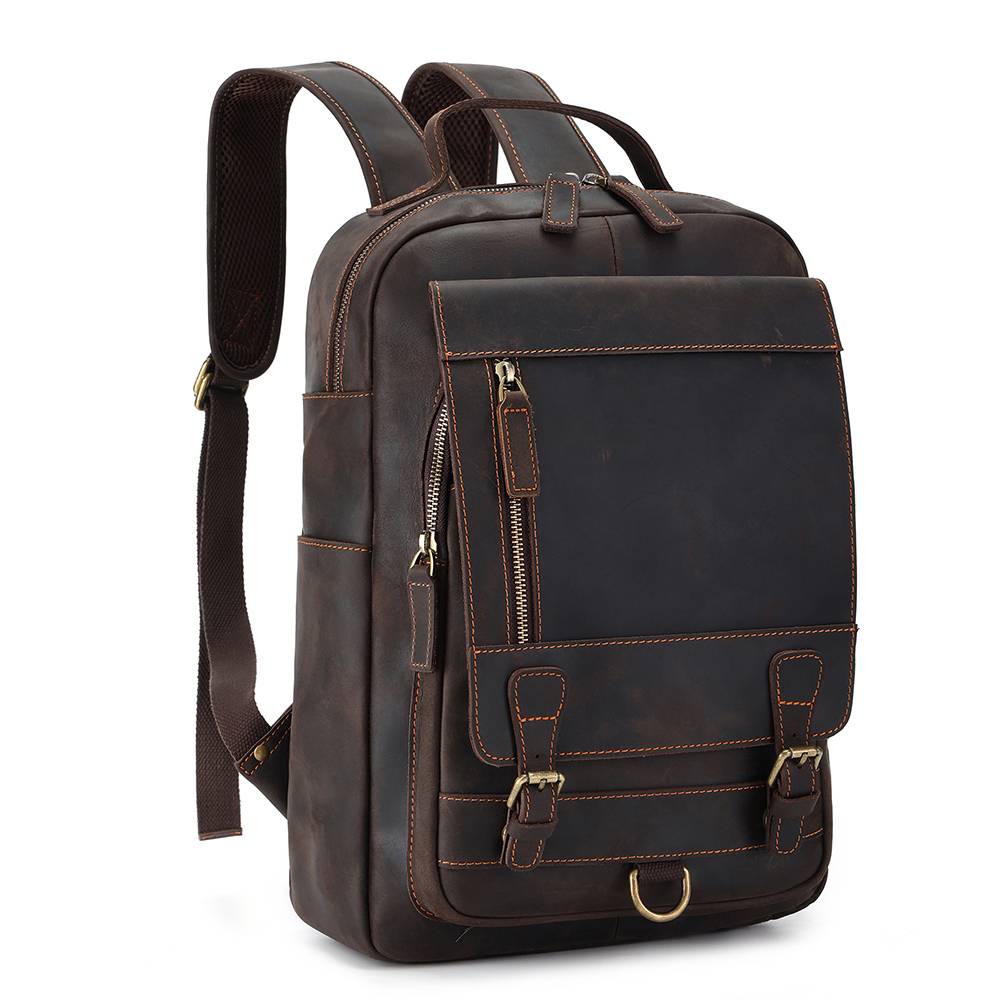 mens leather travel backpack