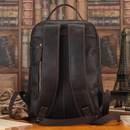 mens leather travel backpack