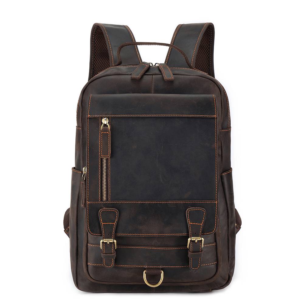 mens leather travel backpack