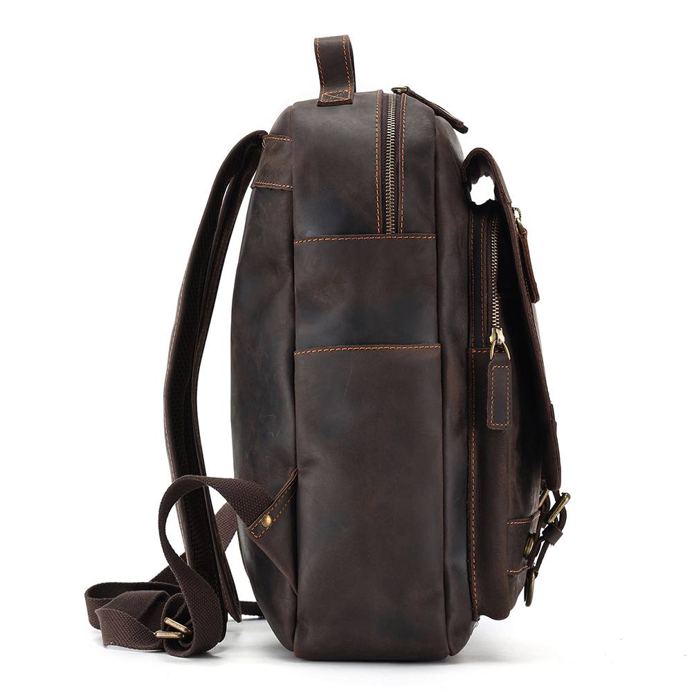 mens leather travel backpack