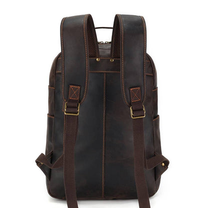 mens leather travel backpack