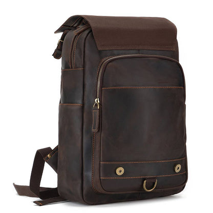 mens leather travel backpack