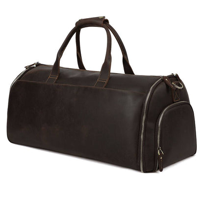 mens leather weekend bags