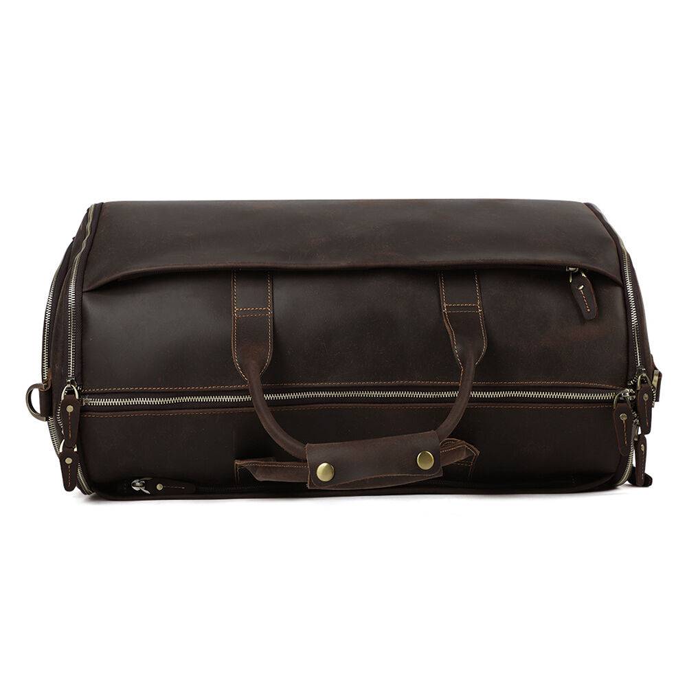 mens leather weekend bags