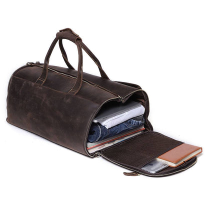 mens leather weekend bags