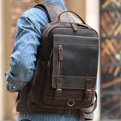 mens leathertravel backpack