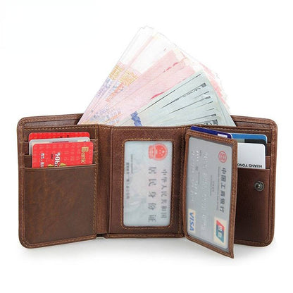 mens trifold leather wallet