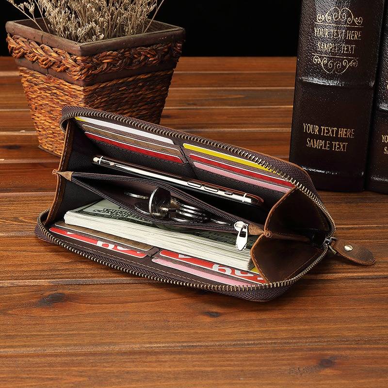 mens zipper wallet