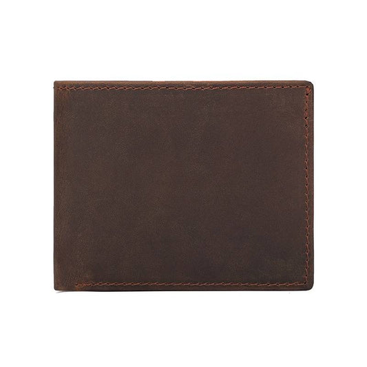Vintage Leather Men Bifold Wallet With 2 ID Window