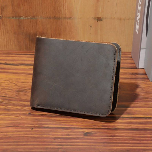 Minimalist Slim Leather Credit Card Holder Bifold Wallet