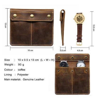 Portable Leather Watch Case Travel Organizer Storage Pouch