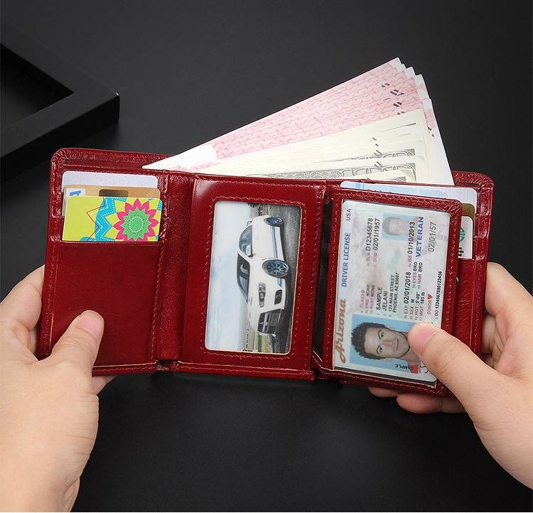 trifold leather wallet mens