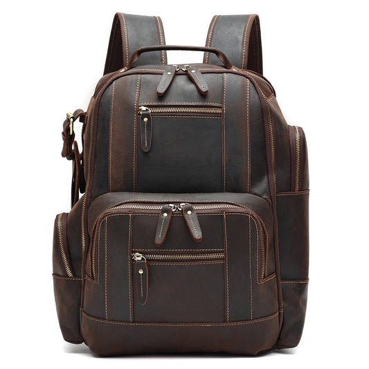 vintage leather backpack