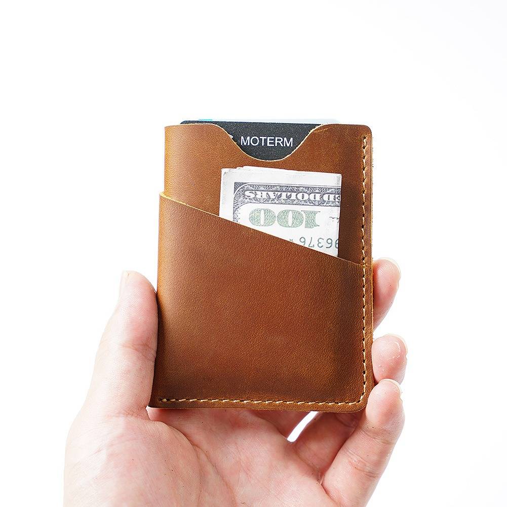 Leather Minimalist Card Case Front Pocket Wallet