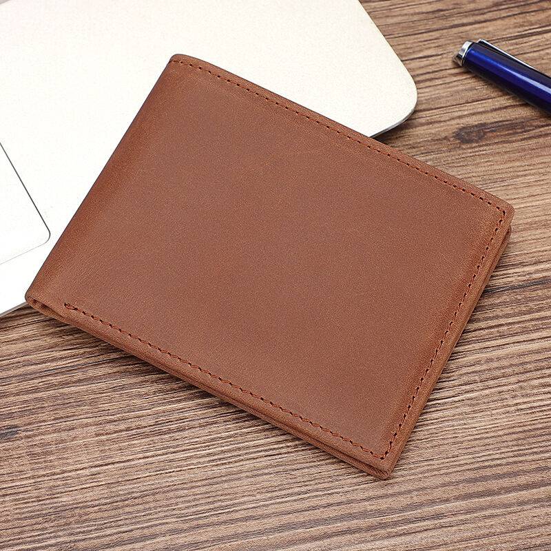 Minimalist Men Leather Bifold Wallet